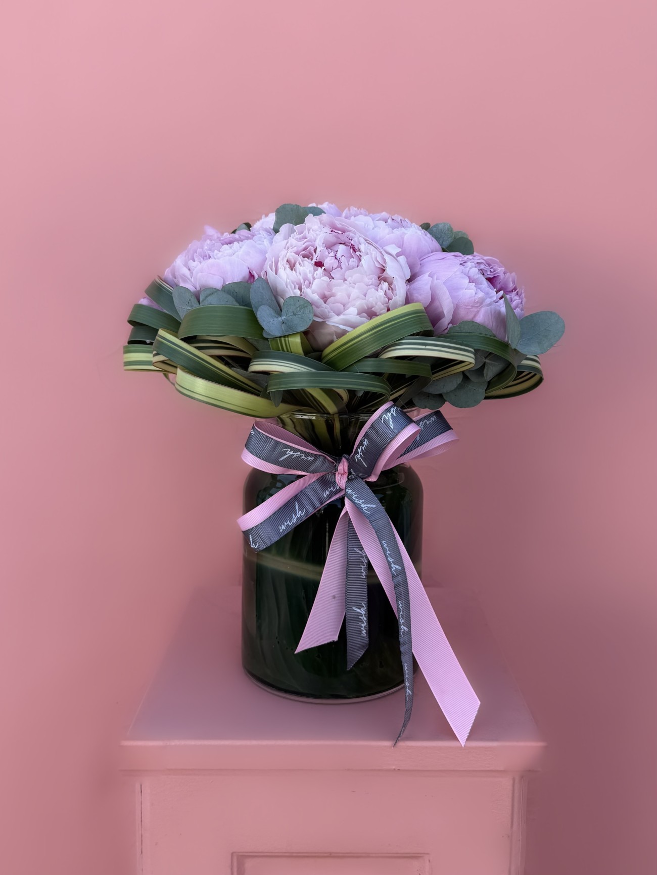 Cam Vazoda 10 Adet Pembe Şakayık